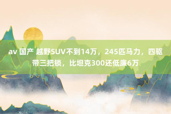 av 国产 越野SUV不到14万，245匹马力，四驱带三把锁，比坦克300还低廉6万