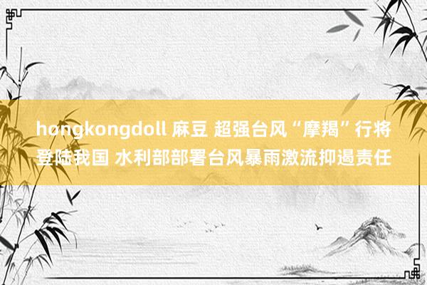 hongkongdoll 麻豆 超强台风“摩羯”行将登陆我国 水利部部署台风暴雨激流抑遏责任