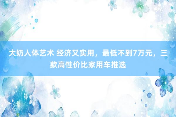 大奶人体艺术 经济又实用，最低不到7万元，三款高性价比家用车推选