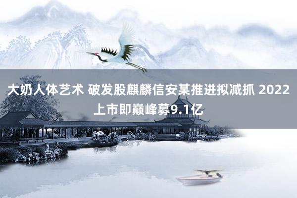 大奶人体艺术 破发股麒麟信安某推进拟减抓 2022上市即巅峰募9.1亿