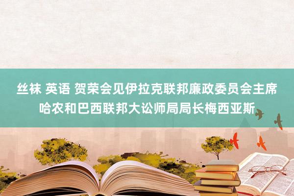 丝袜 英语 贺荣会见伊拉克联邦廉政委员会主席哈农和巴西联邦大讼师局局长梅西亚斯