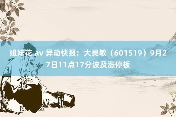 姐妹花 av 异动快报：大灵敏（601519）9月27日11点17分波及涨停板