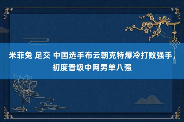 米菲兔 足交 中国选手布云朝克特爆冷打败强手，初度晋级中网男单八强