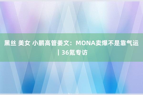 黑丝 美女 小鹏高管姜文：MONA卖爆不是靠气运｜36氪专访