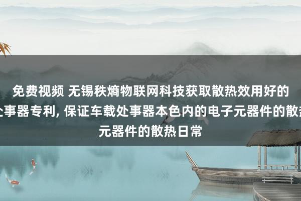 免费视频 无锡秩熵物联网科技获取散热效用好的车载处事器专利， 保证车载处事器本色内的电子元器件的散热日常