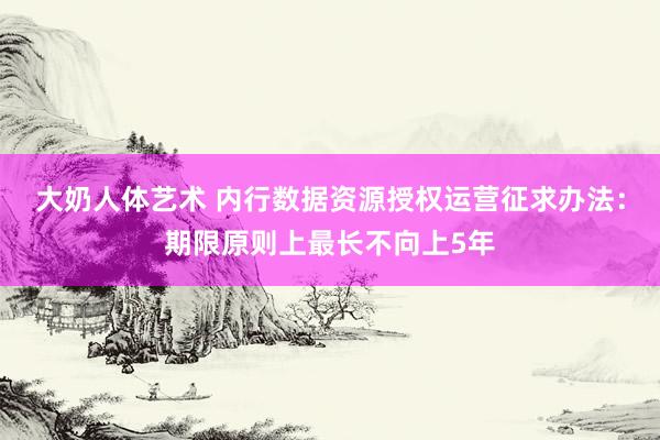 大奶人体艺术 内行数据资源授权运营征求办法：期限原则上最长不向上5年