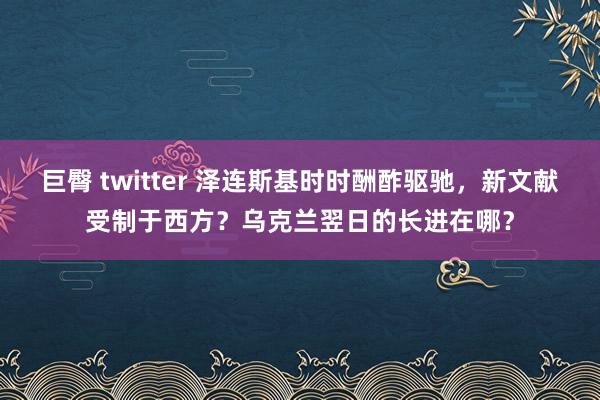 巨臀 twitter 泽连斯基时时酬酢驱驰，新文献受制于西方？乌克兰翌日的长进在哪？