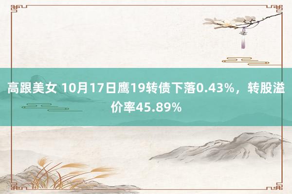 高跟美女 10月17日鹰19转债下落0.43%，转股溢价率45.89%