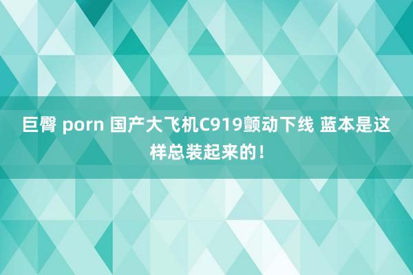 巨臀 porn 国产大飞机C919颤动下线 蓝本是这样总装起来的！