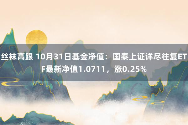 丝袜高跟 10月31日基金净值：国泰上证详尽往复ETF最新净值1.0711，涨0.25%