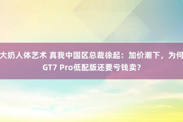 大奶人体艺术 真我中国区总裁徐起：加价潮下，为何GT7 Pro低配版还要亏钱卖？