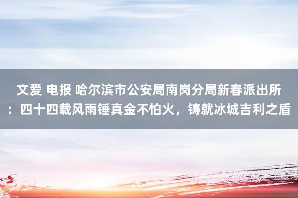 文爱 电报 哈尔滨市公安局南岗分局新春派出所：四十四载风雨锤真金不怕火，铸就冰城吉利之盾