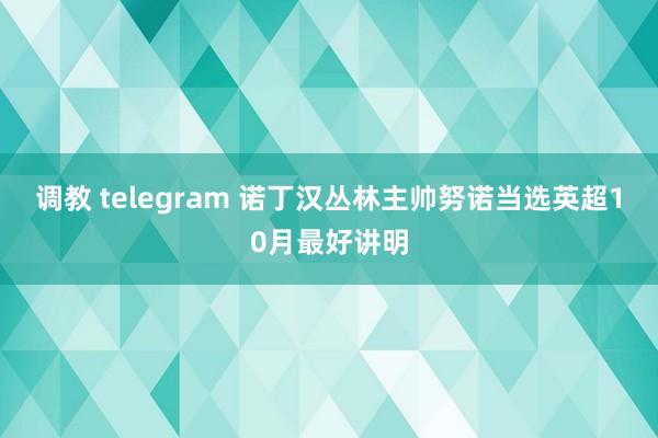 调教 telegram 诺丁汉丛林主帅努诺当选英超10月最好讲明