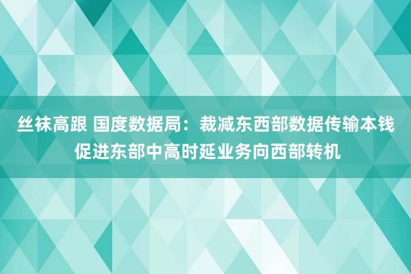 丝袜高跟 国度数据局：裁减东西部数据传输本钱 促进东部中高时延业务向西部转机