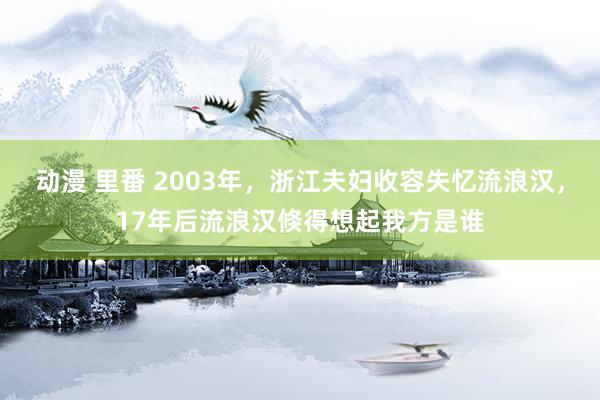 动漫 里番 2003年，浙江夫妇收容失忆流浪汉，17年后流浪汉倏得想起我方是谁