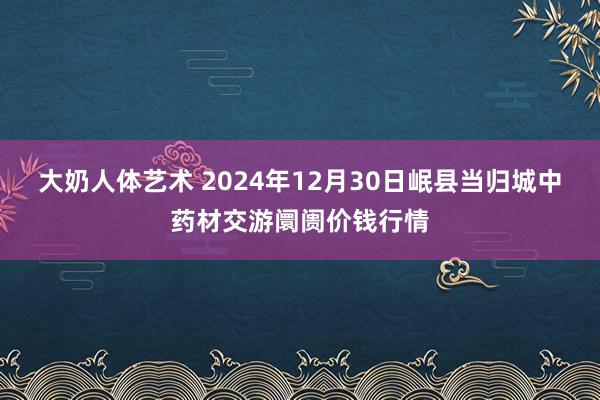 大奶人体艺术 2024年12月30日岷县当归城中药材交游阛阓价钱行情