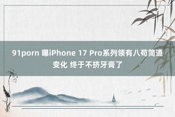 91porn 曝iPhone 17 Pro系列领有八苟简道变化 终于不挤牙膏了