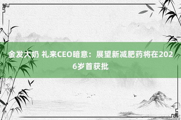 金发大奶 礼来CEO暗意：展望新减肥药将在2026岁首获批